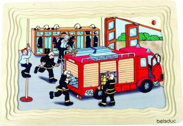 Houten puzzel brandweer